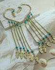 Boho Feather Chain Ear Cuff Earrings – Brass/Silver Statement Earrings