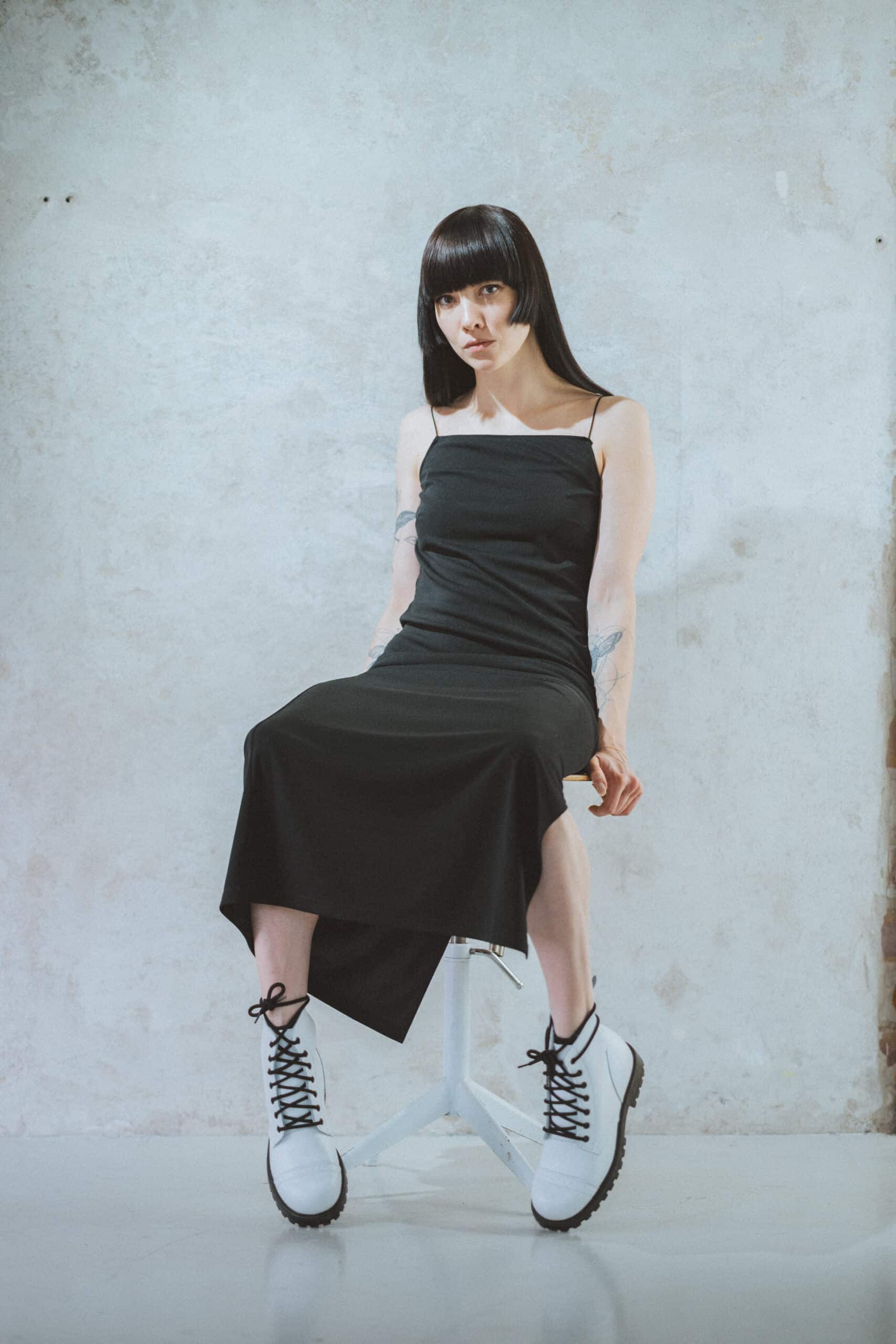 White Aviator Style Ankle Boots