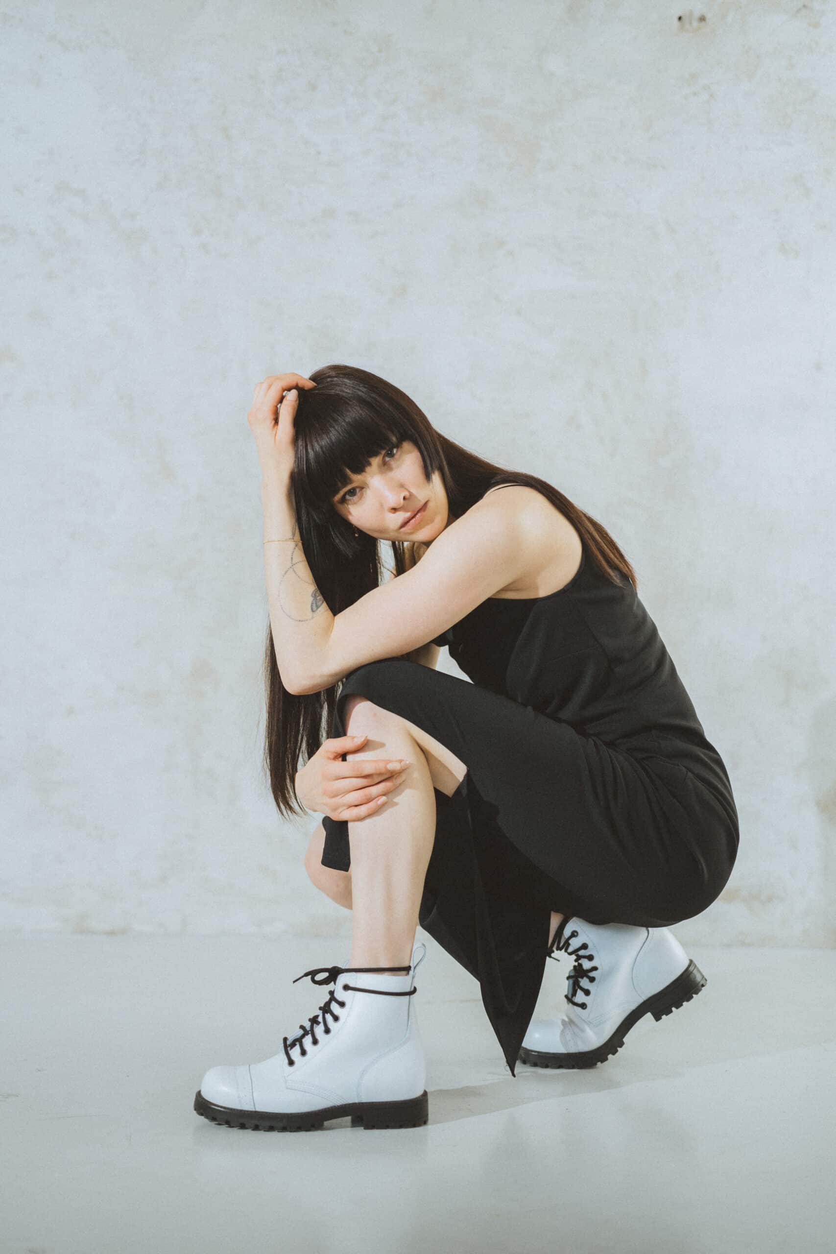 White Aviator Style Ankle Boots