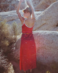 Cosmic Crimson Silk Slip Dress