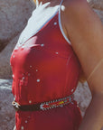 Cosmic Crimson Silk Slip Dress