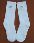 Cosmic Connections Embroidered Socks with UFO Design