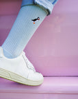 Save the Puffin Ribbed Bamboo Socks in Blue