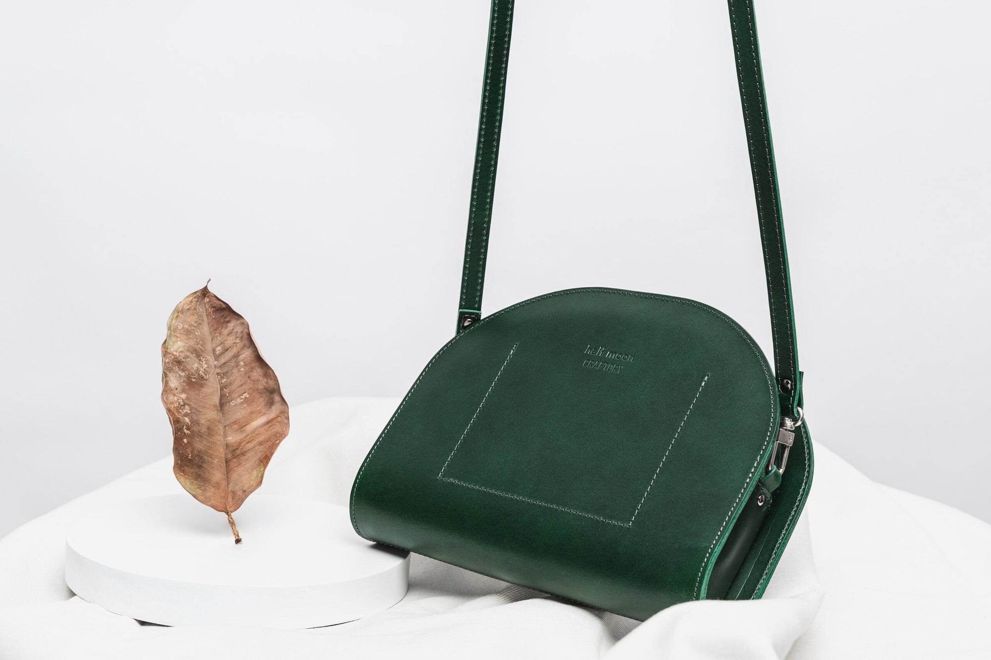 Crescent-Shaped Leather Mini Moon Bag – Versatile &amp; Chic by Craftory at brixbailey.com