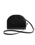 Black Leather Half Moon Handbag