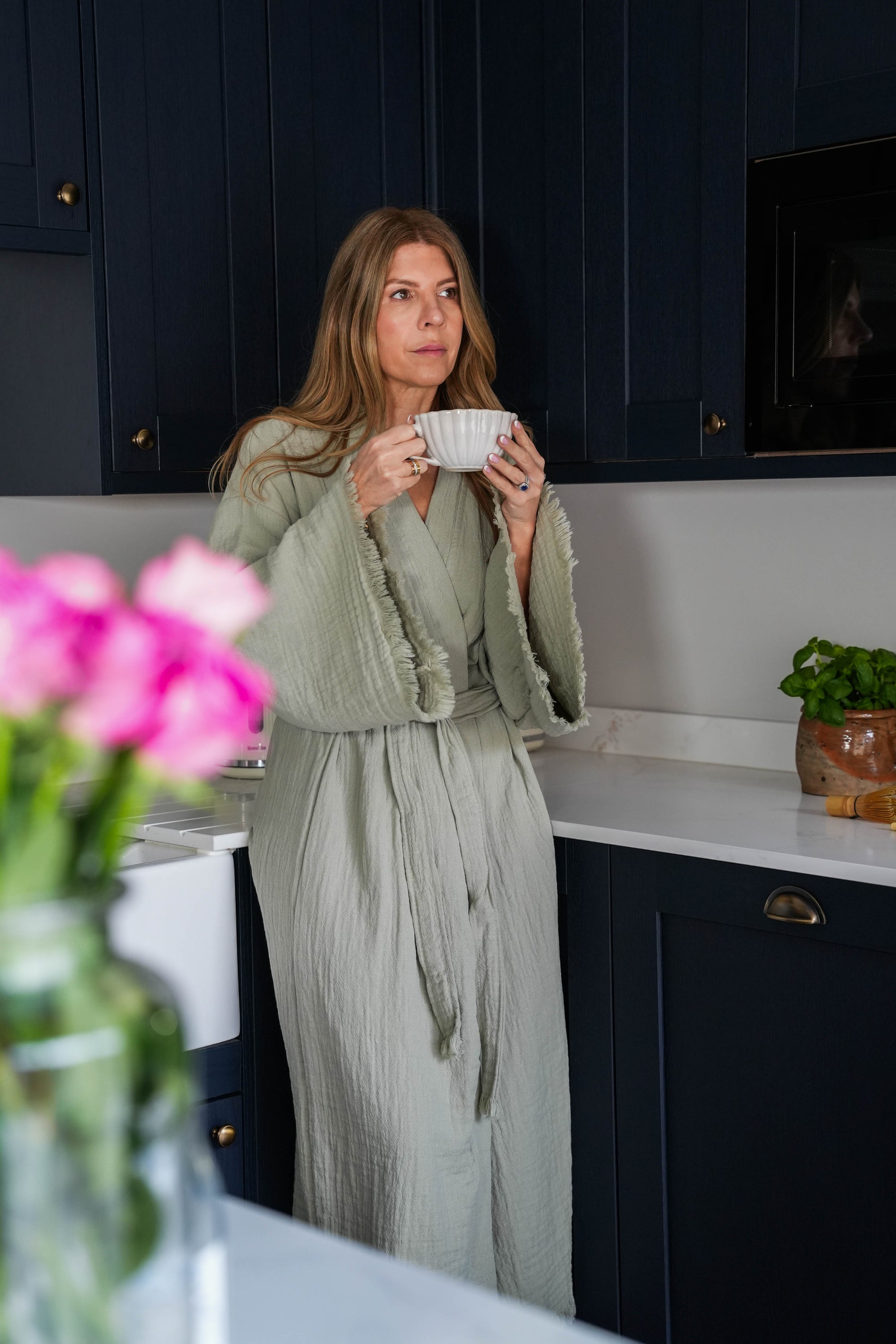 The Matcha Cloud Organic Cotton Robe: Long