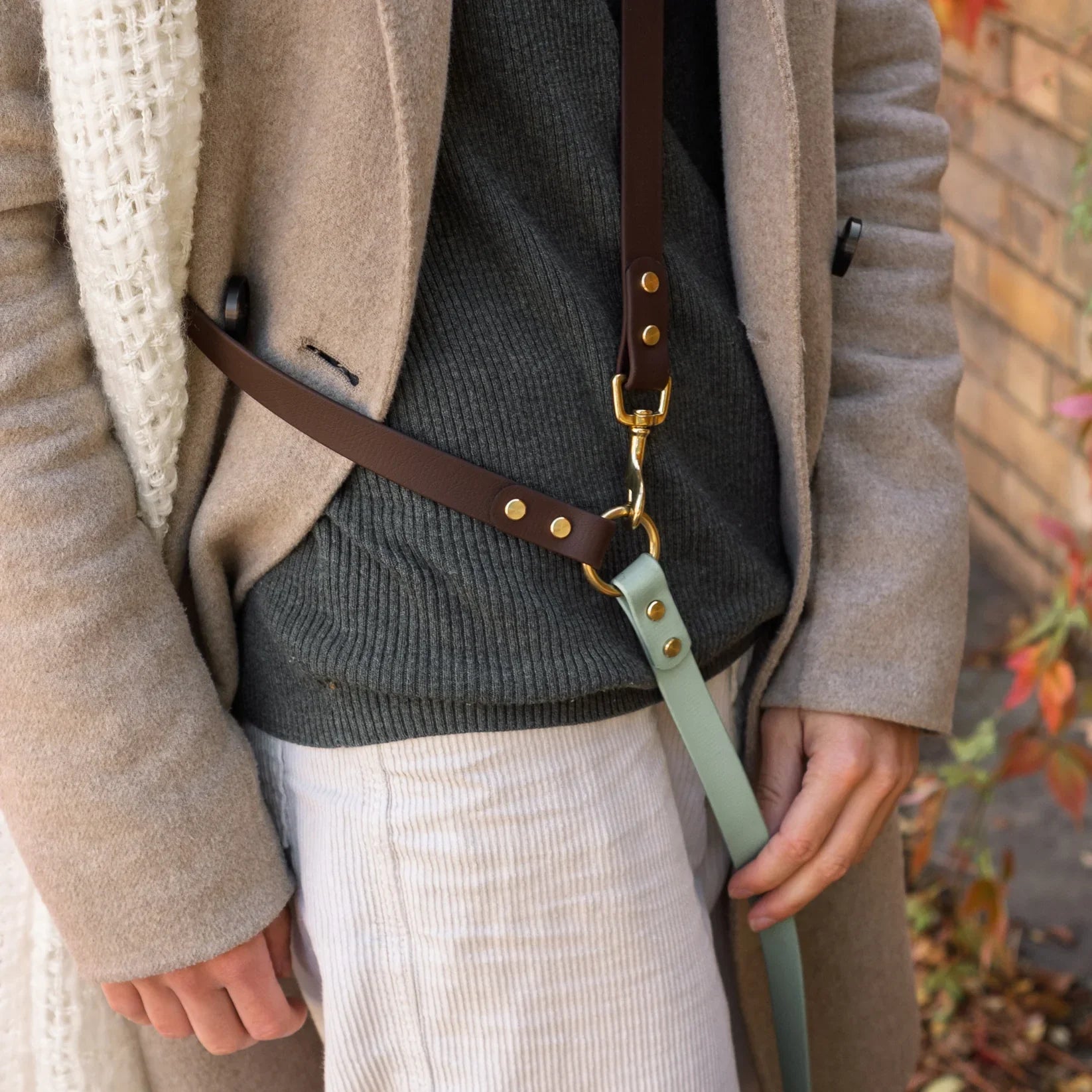 Loki Multiway Dog Lead in Khaki &amp; Brown