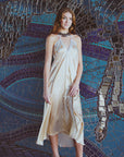 Silk Halter Dress in Dueling Jaguars