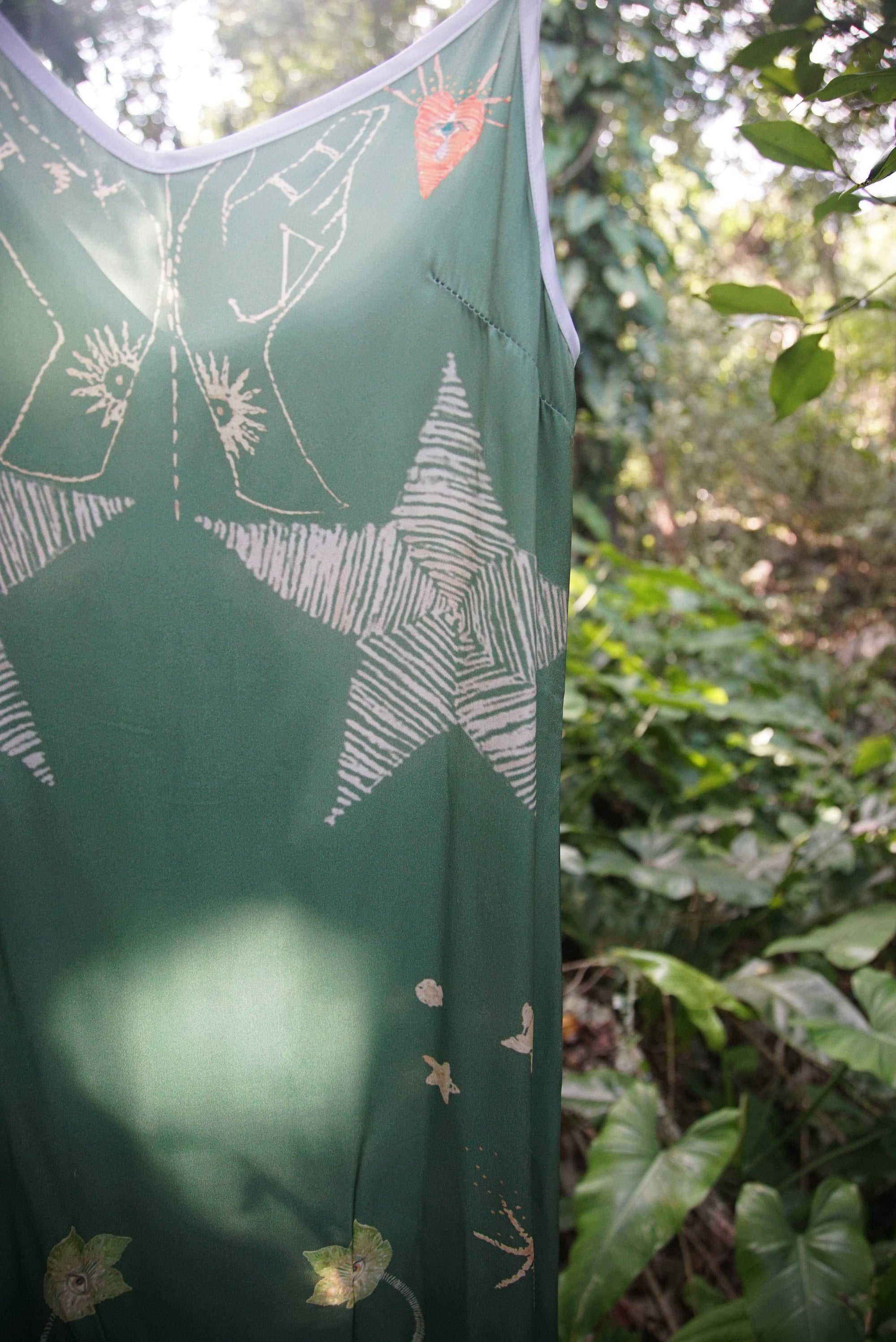 Andromeda Silk Dress in Jungle Altar