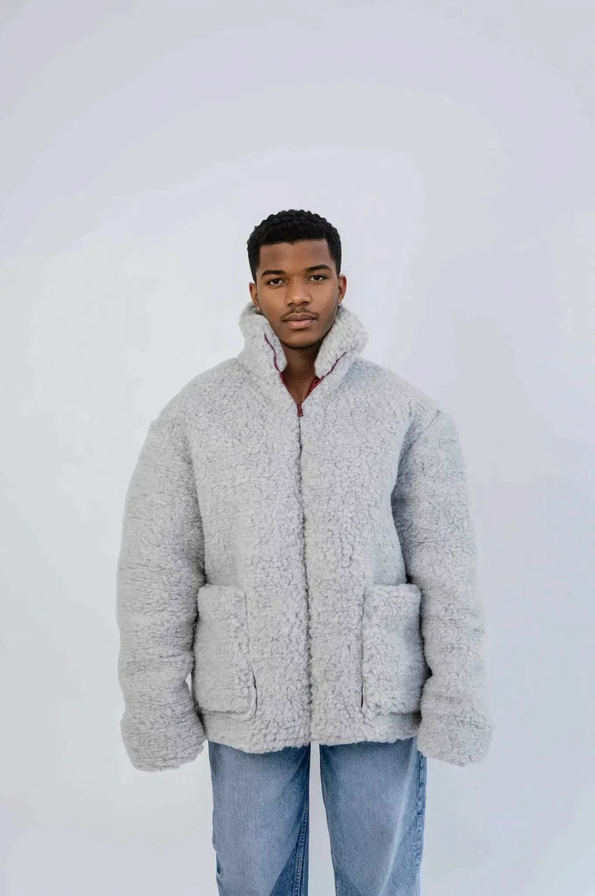 Men's Oversized Wool Jacket - White