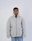 Men's Oversized Wool Jacket - White