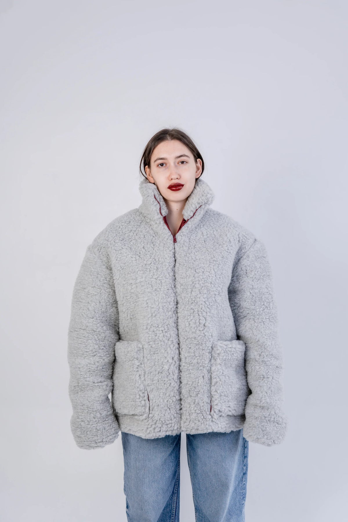 Men's Oversized Wool Jacket - White