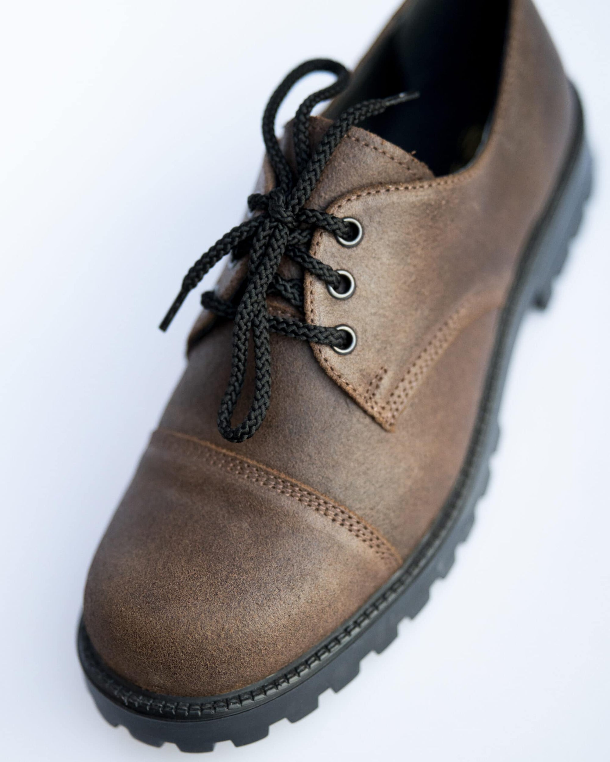 Dark Brown Leather Walking Shoes