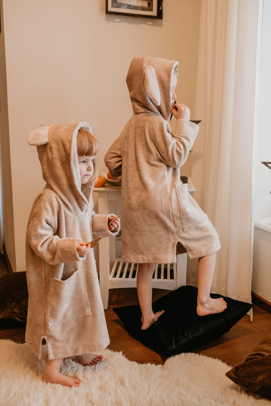 Toddler Bamboo Terry Hooded Poncho - Warm & Soft