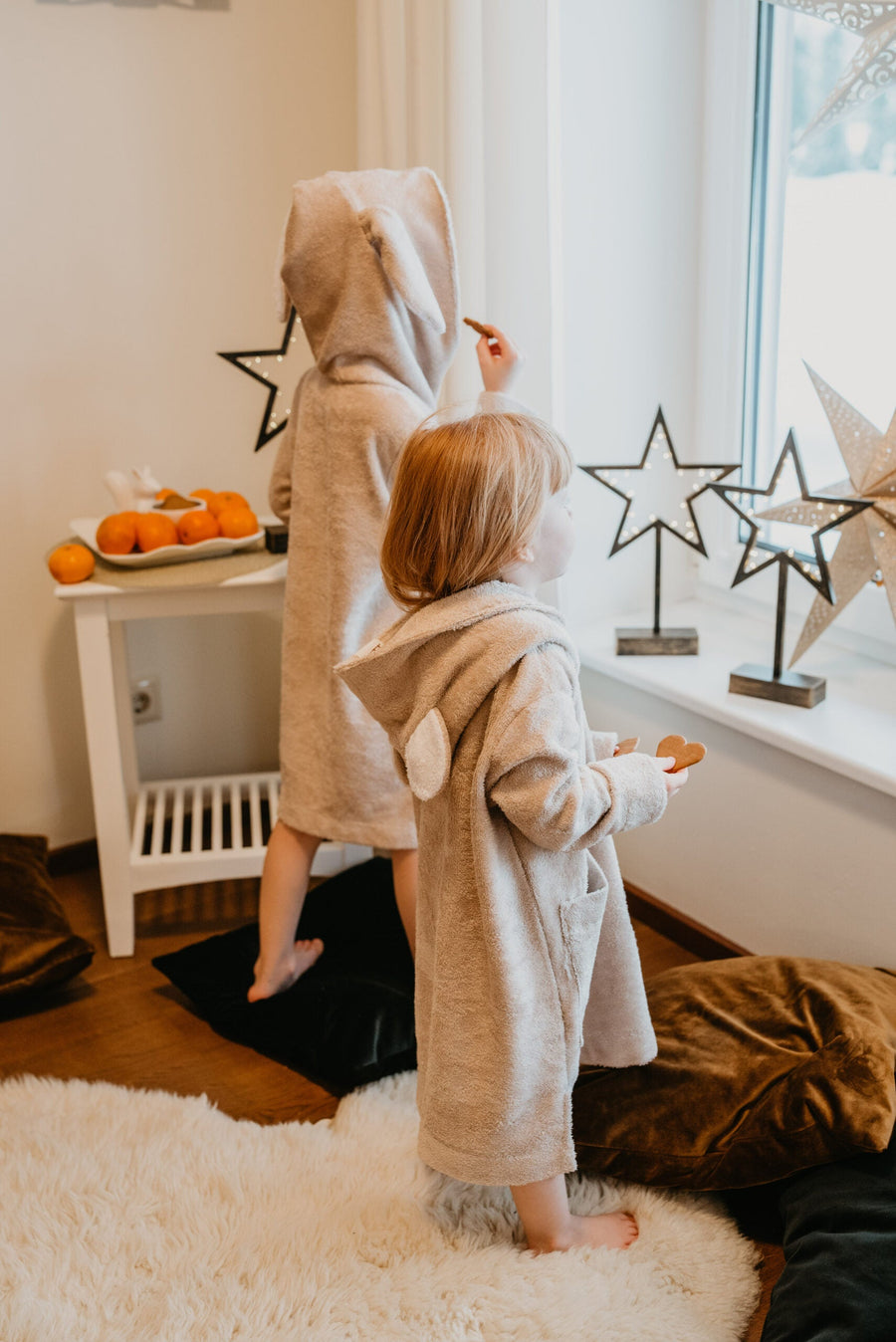 Toddler Bamboo Terry Hooded Poncho - Warm & Soft