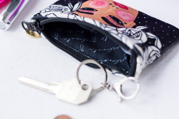 Black Velour Everyday Key Pouch