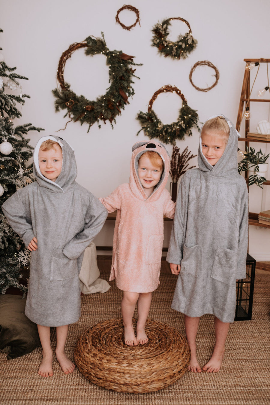 Toddler Bamboo Terry Hooded Poncho with Pockets
