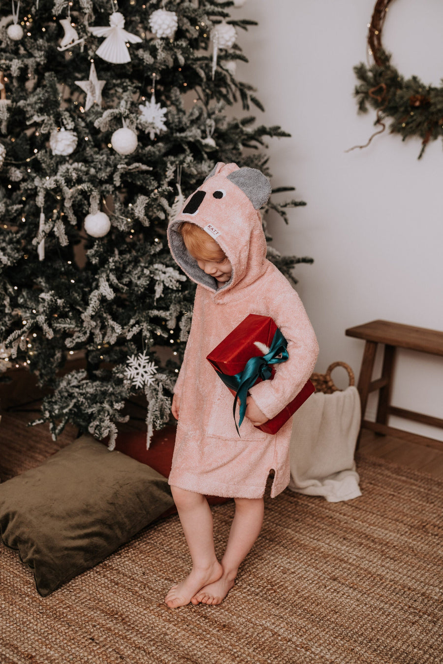Toddler Bamboo Terry Hooded Poncho with Pockets