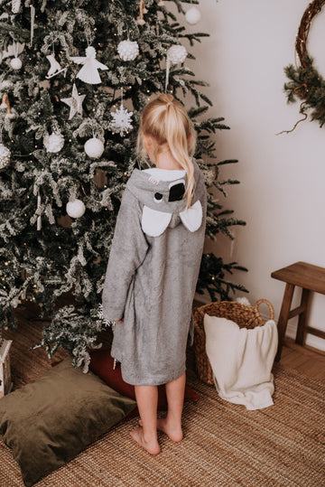 Toddler Bamboo Terry Hooded Poncho with Pockets