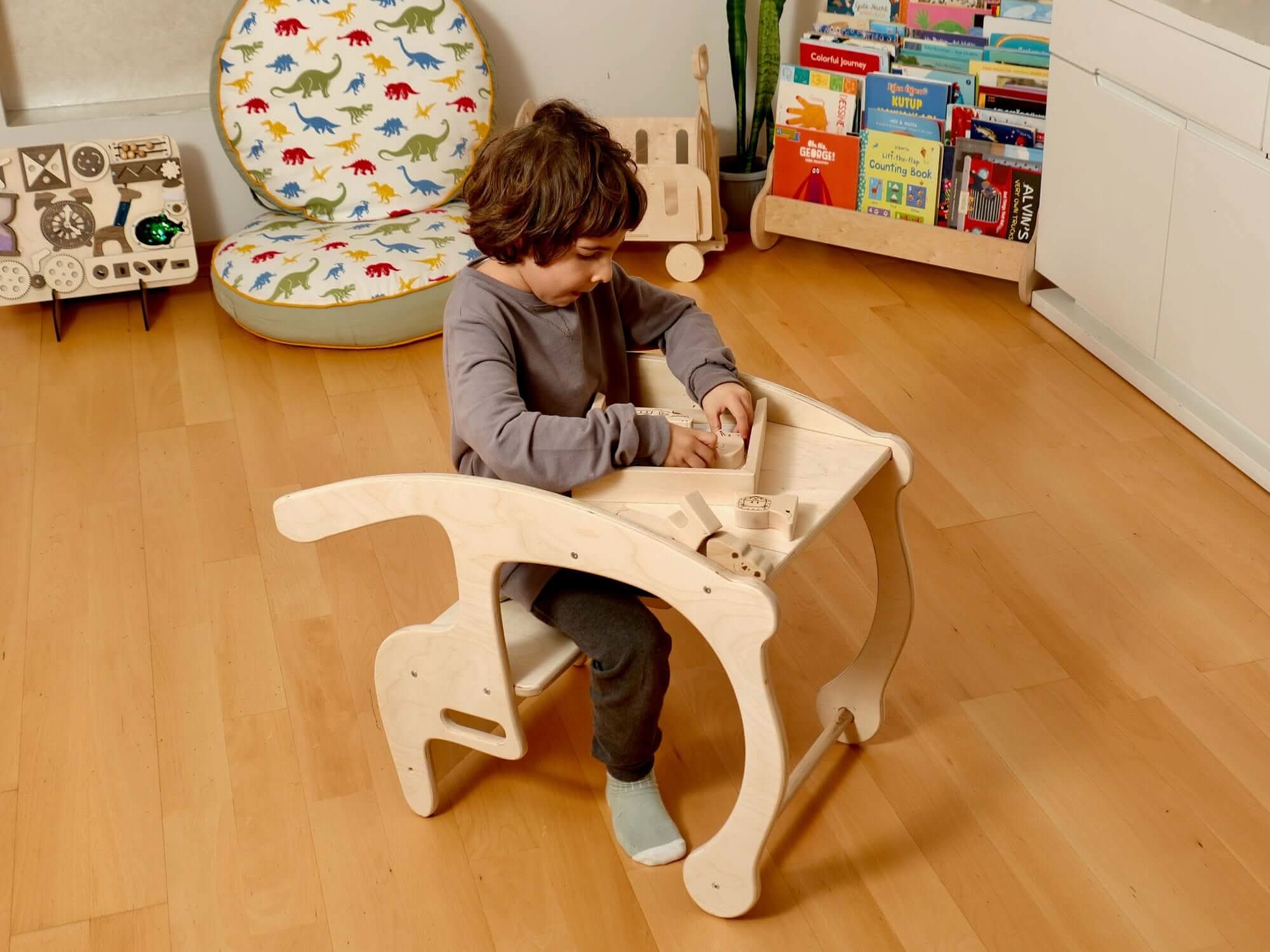 Toddler Rocking Chair and Table Set: Eco-Friendly by Kidodido-1