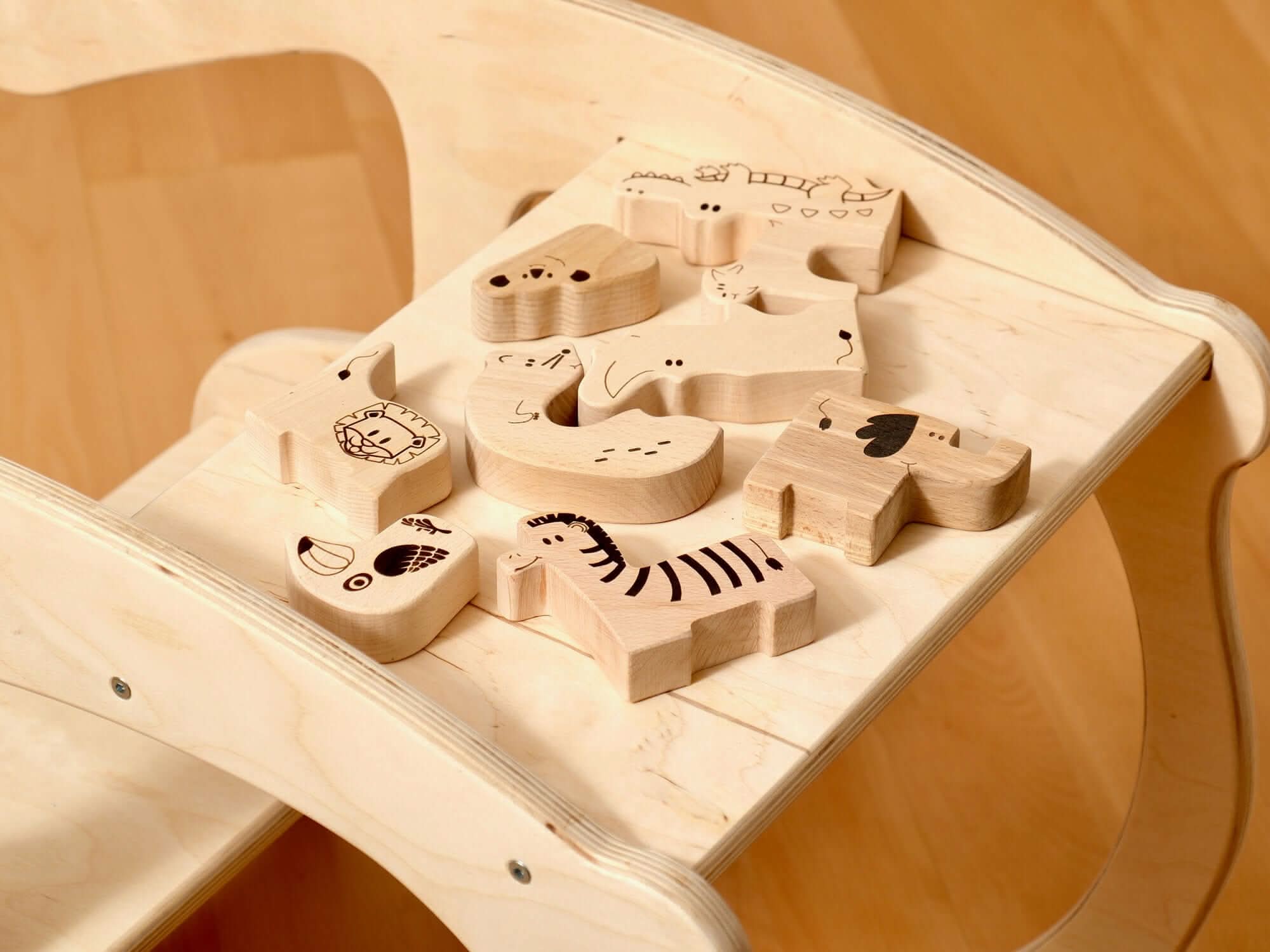 Wooden Safari Animal Puzzle Box for Toddlers-4