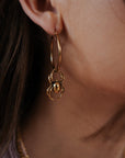 Gold Orb Weaver Spider Hoop Earrings