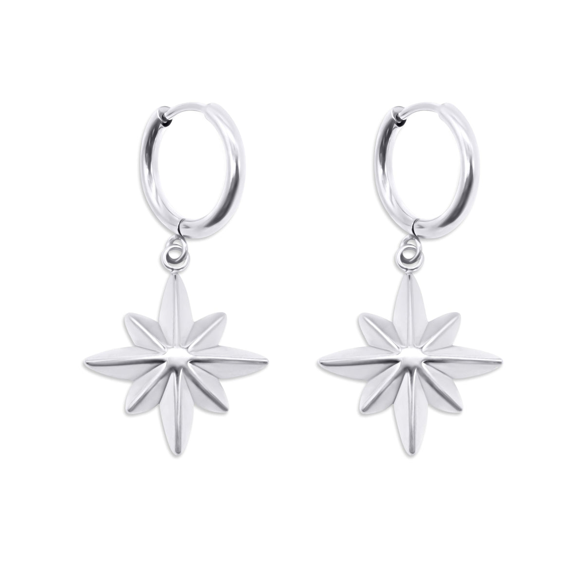 Celeste North Star Hoop Earrings