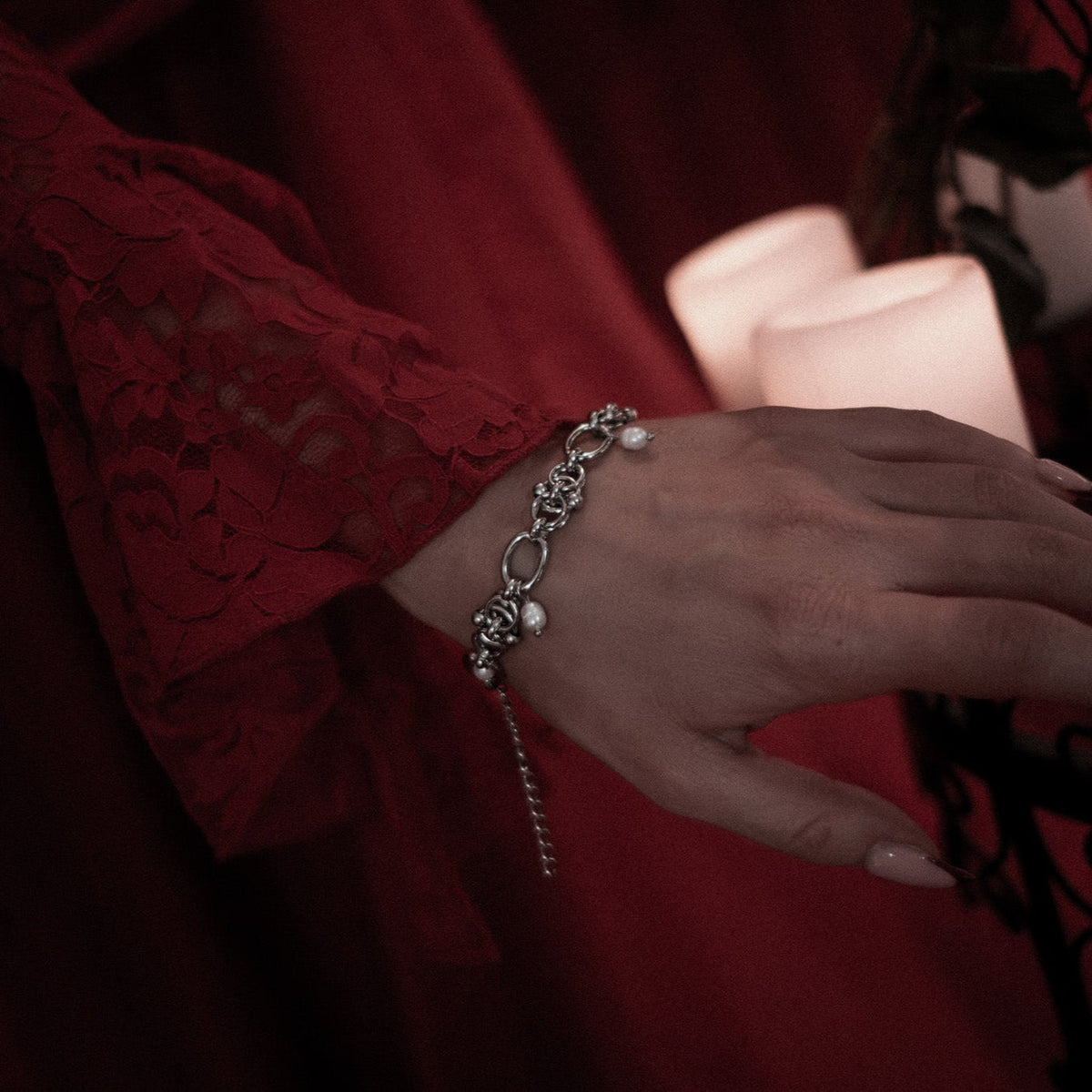 Moonlit Whispers Pearl Bracelet