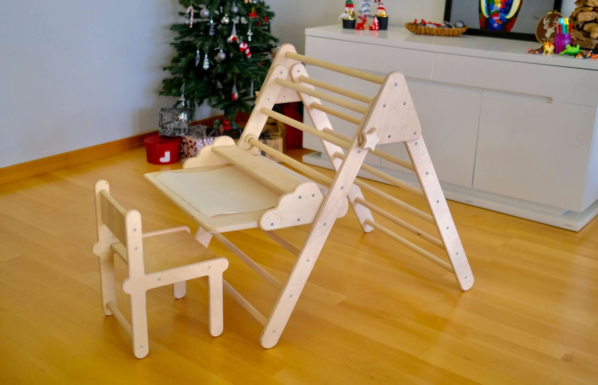 Versatile Montessori Climbing Set with Folding Table and Chair-3
