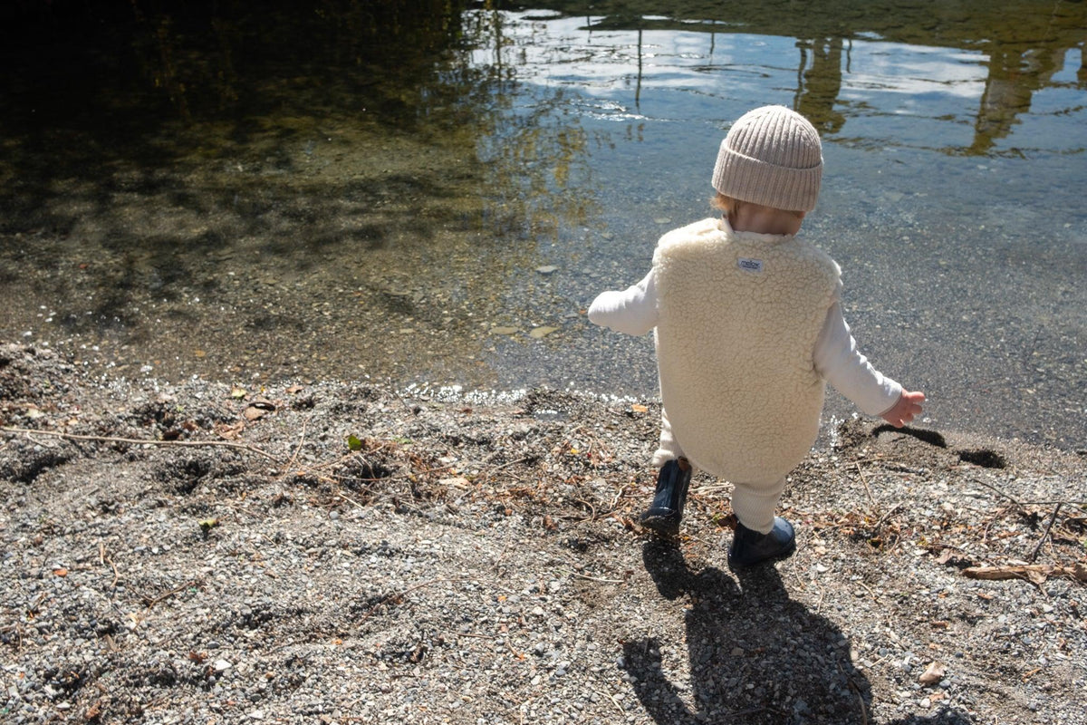 Baby/Kid Virgin Wool Vest - White/Red