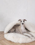 Natural Sheepskin Pet Cave - White