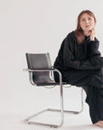 Silk/Linen Clothing Set - Black