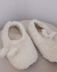 Adult Natural Wool Slippers - White