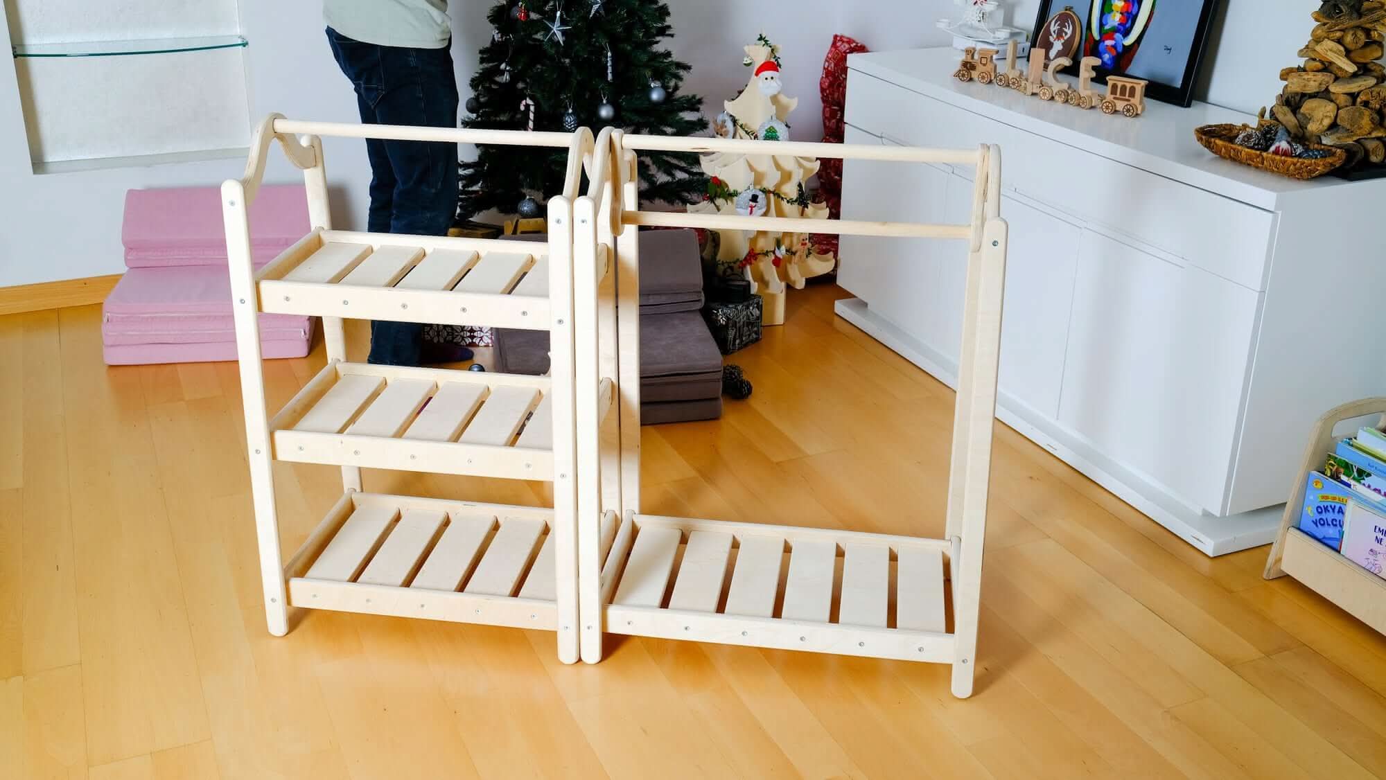 Montessori Wooden Wardrobe Set: Ideal Child Clothing Organizer-3