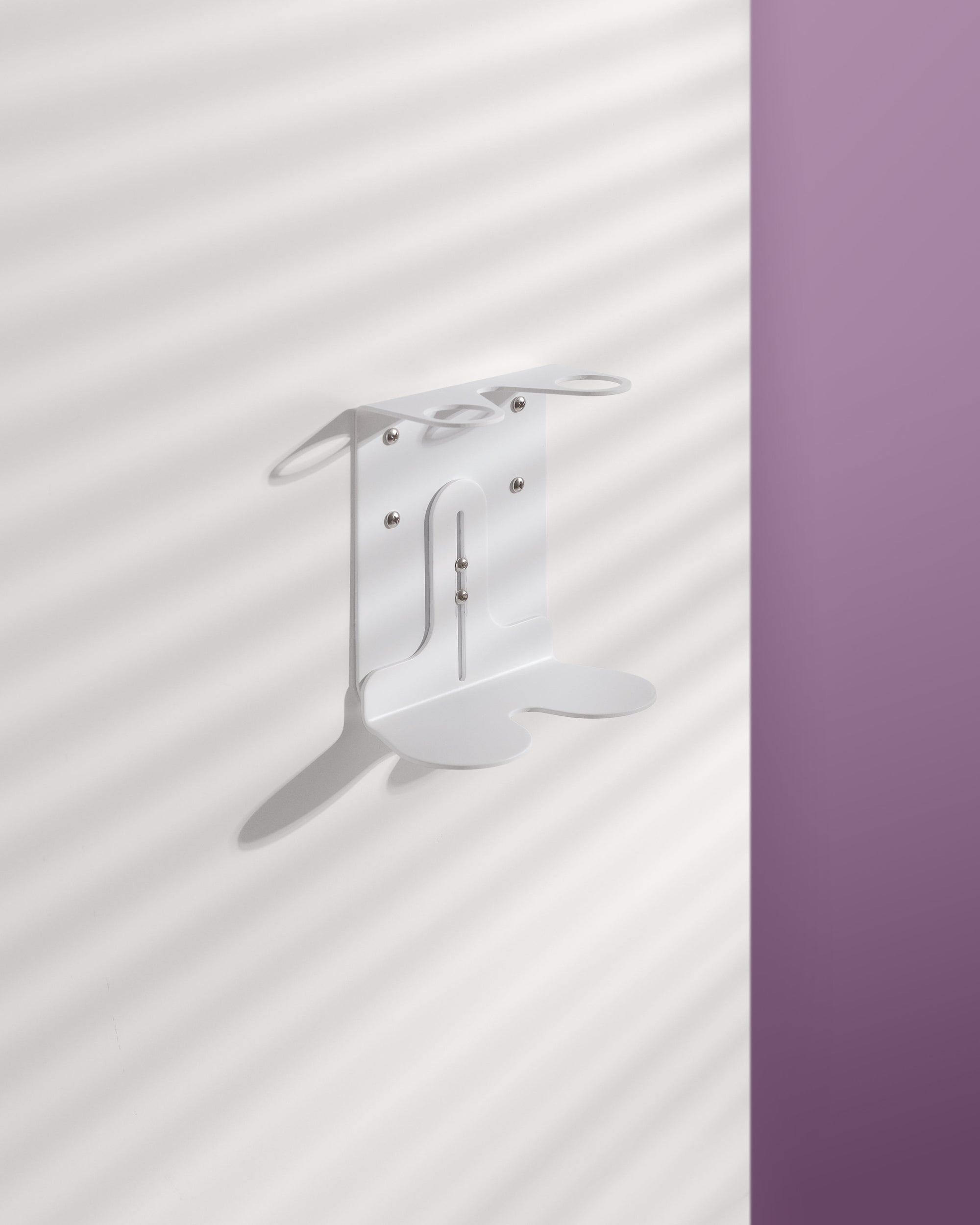 White Double Bottle Holder Wall Mount