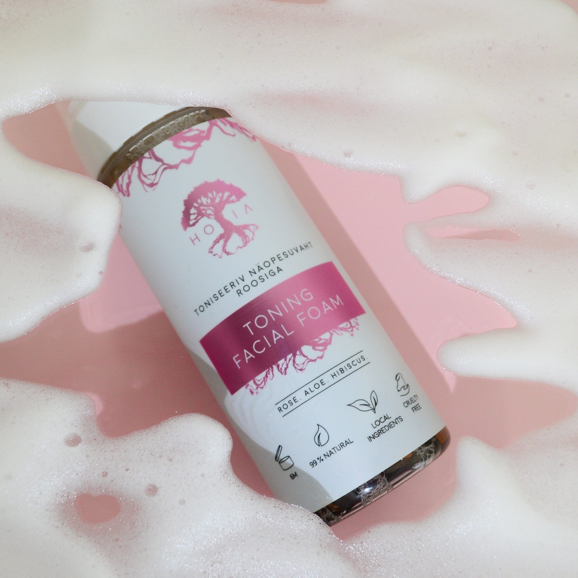 Revitalize Your Skin with Organic Rose Water Face Wash Foam by HOIA at www.brixbailey.com
