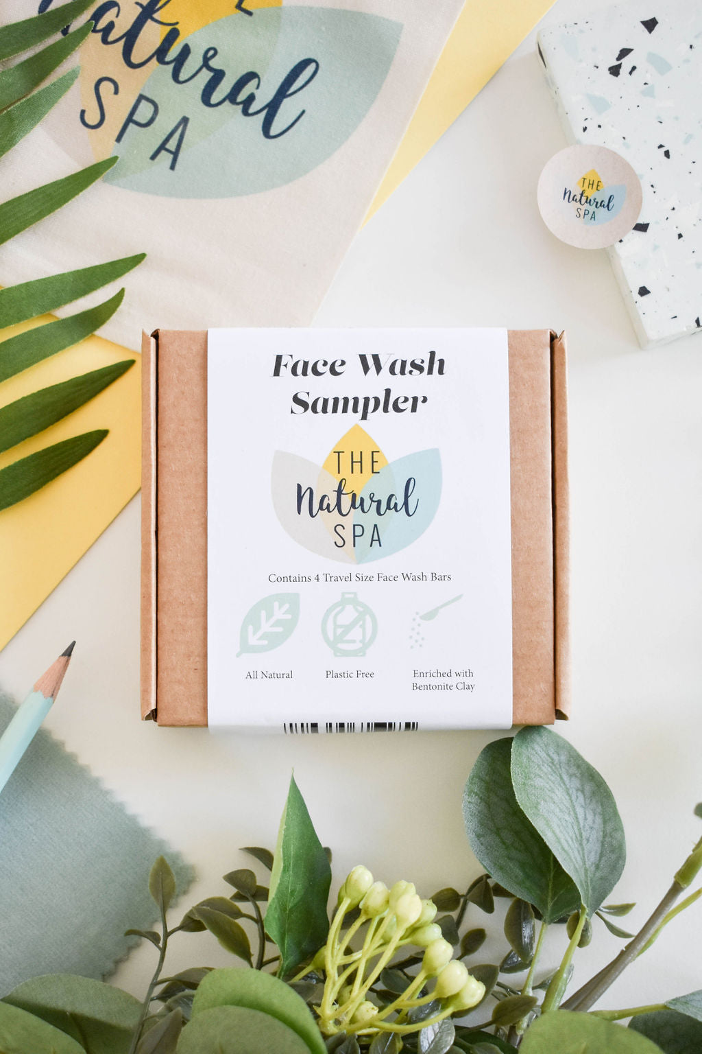Face Wash Sample Pack | 4 x 15g Natural Facial Cleansing Bars | Vegan, Plastic-Free Skincare | Perfect Travel &amp; Trial Set