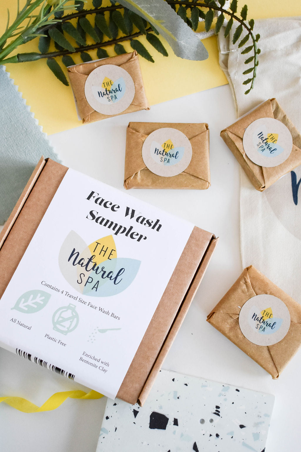 Face Wash Sample Pack | 4 x 15g Natural Facial Cleansing Bars | Vegan, Plastic-Free Skincare | Perfect Travel &amp; Trial Set