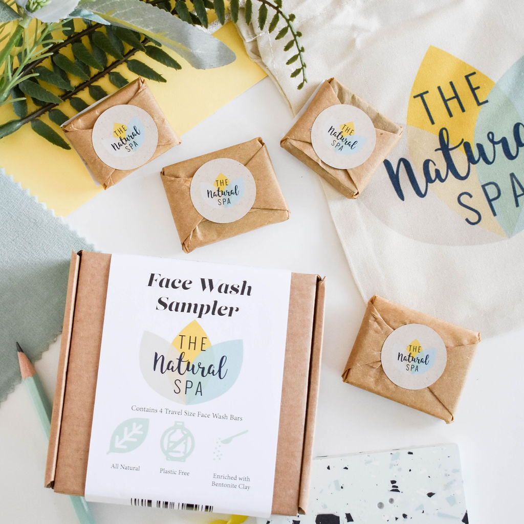 Face Wash Sample Pack | 4 x 15g Natural Facial Cleansing Bars | Vegan, Plastic-Free Skincare | Perfect Travel &amp; Trial Set
