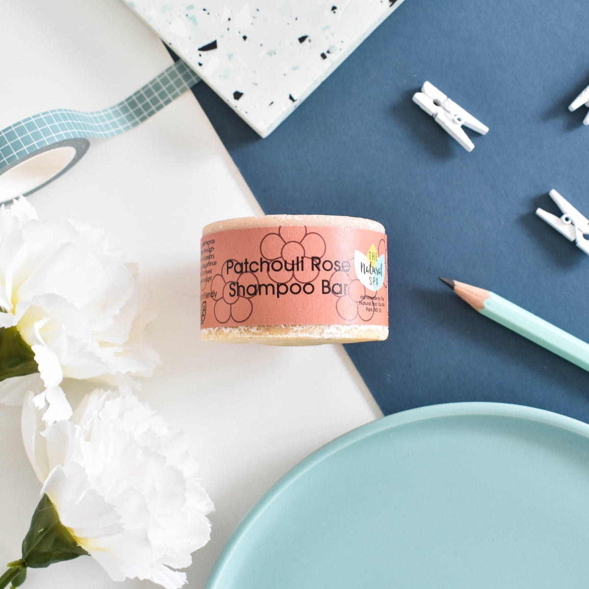 Patchouli Rose Shampoo Bar | Natural Hair Wash for Dry, Damaged &amp; Frizzy Hair | Vegan, Plastic-Free Hair Care