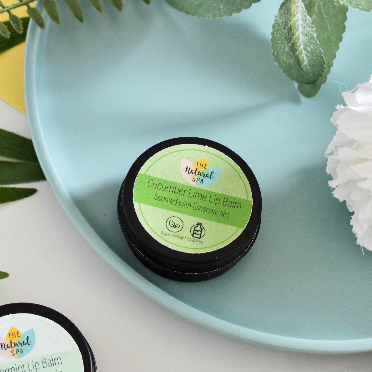 Cucumber Lime Natural Lip Balm | Vegan, Hydrating &amp; Nourishing | Plastic-Free, Handmade Lip Care