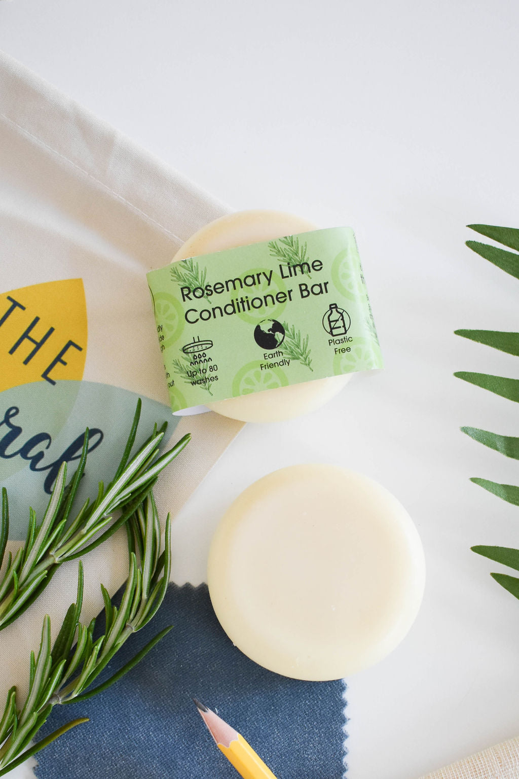 Rosemary &amp; Lime Solid Conditioner Bar | Natural Hair Conditioner for All Hair Types | Vegan, Plastic-Free Hair Care