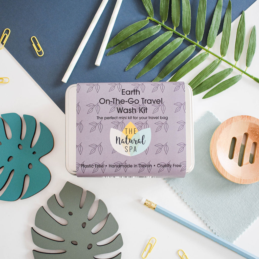Earth Mini Travel Wash Kit | Natural “On the Go” Shampoo, Conditioner &amp; Soap Set | Vegan, Plastic-Free Hair Care | Perfect Travel Gift
