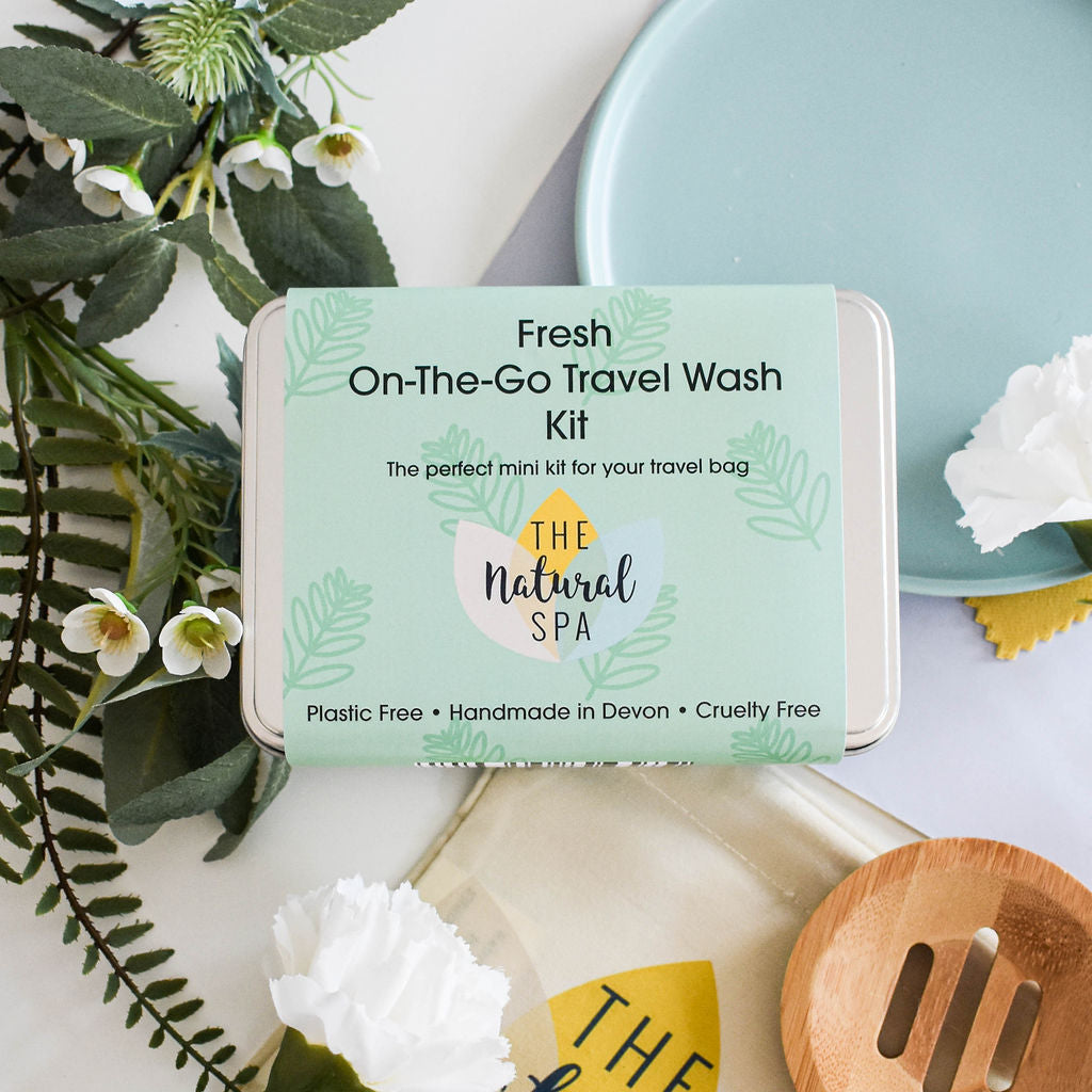 Fresh Mini Travel Wash Kit | Natural “On the Go” Shampoo, Conditioner &amp; Soap Set | Vegan, Plastic-Free Hair Care | Perfect Travel Gift