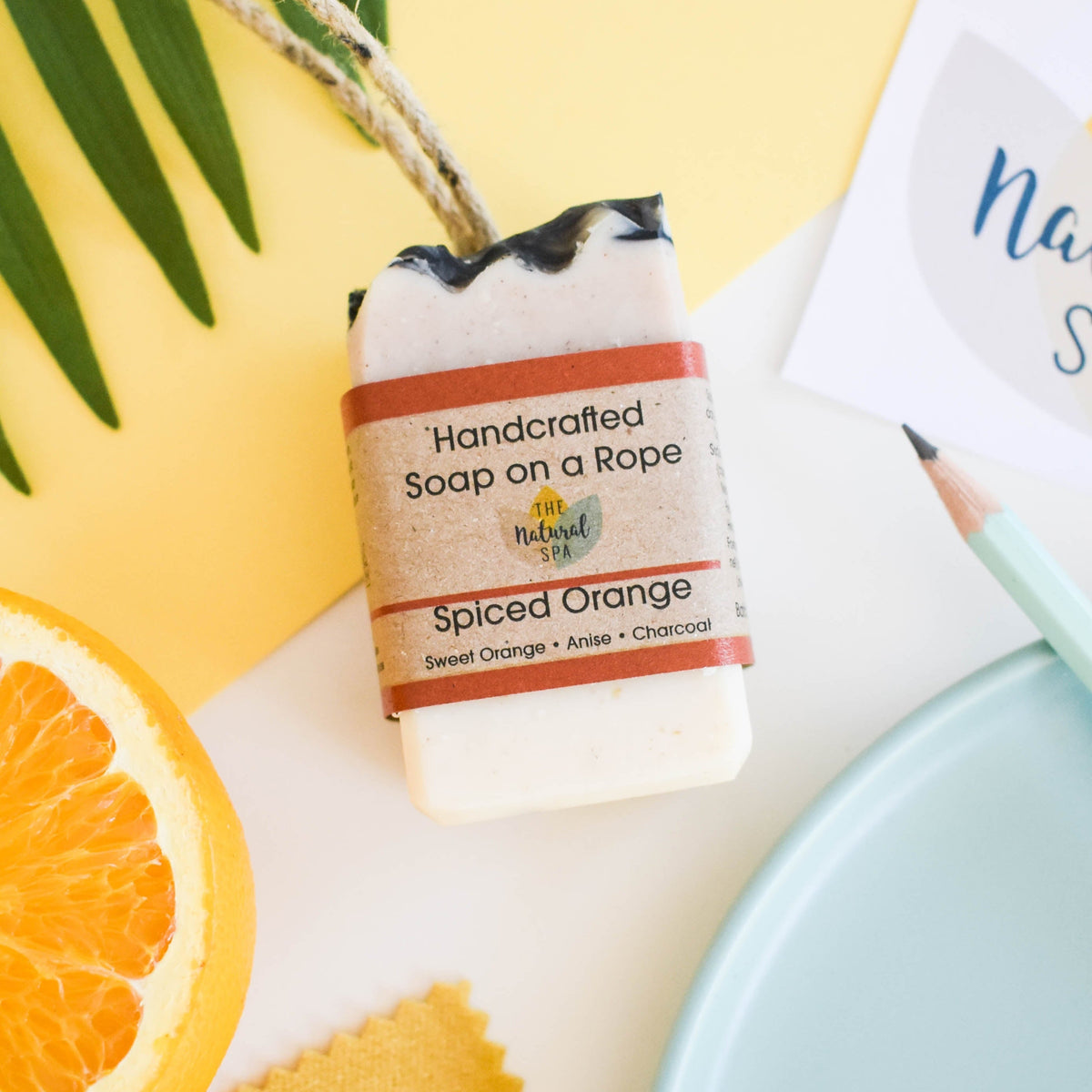 Spiced Orange Soap on a Rope | Handmade Natural Soap Bar | 100g