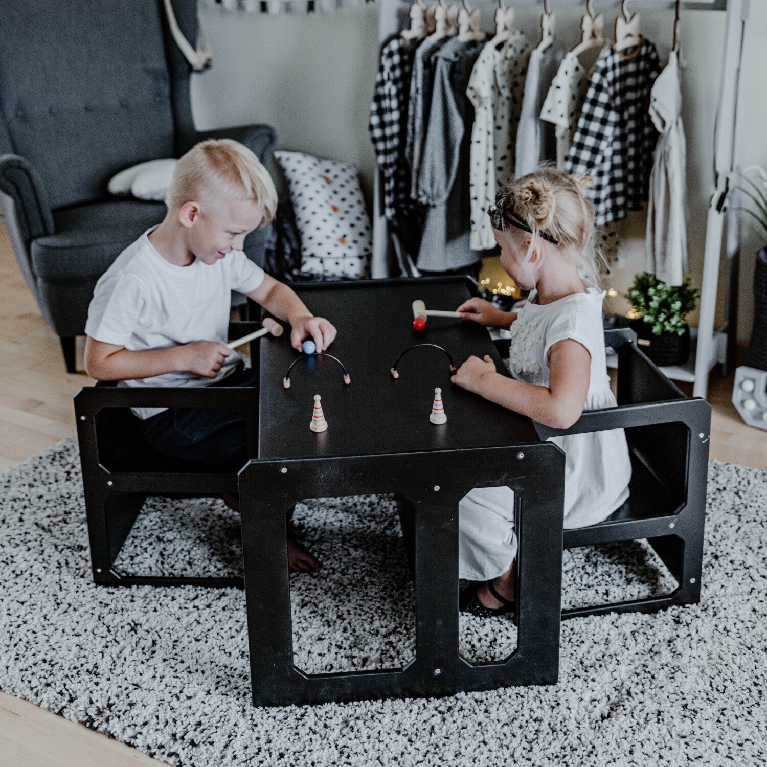Montessori Weaning Table and Chair Set with Two Chairs