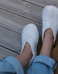 Unisex Slippers with Natural Lambswool in White