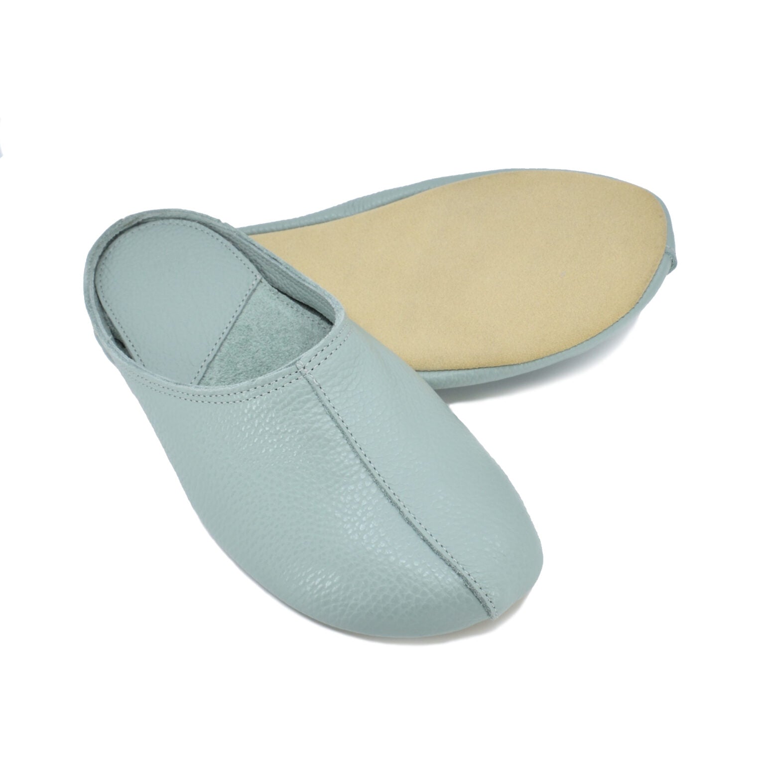 Mint Leather Indoor Slippers