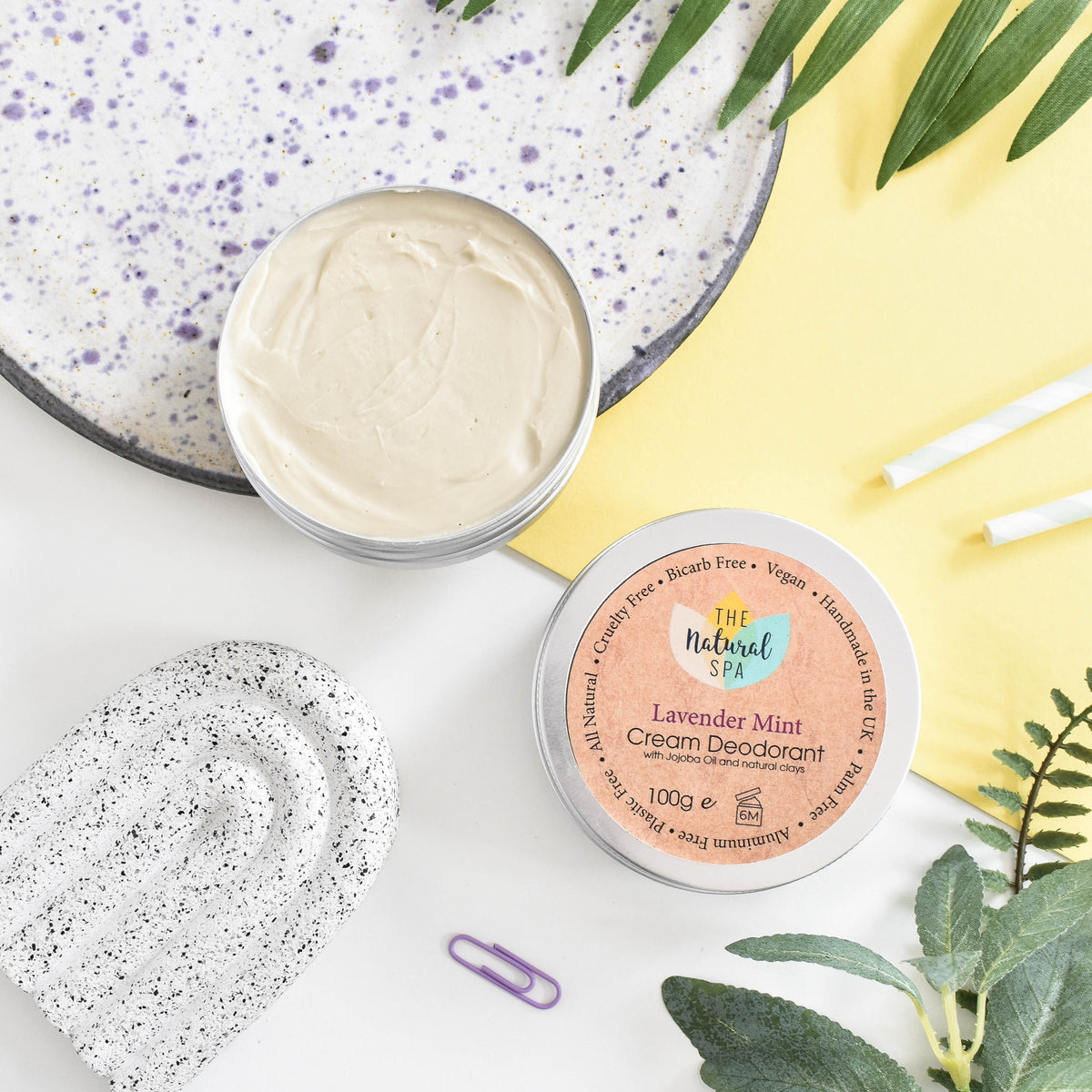 Lavender Mint Cream Deodorant Balm | Natural Bicarb &amp; Aluminium-Free | Gentle, Vegan, Plastic-Free Odour Protection