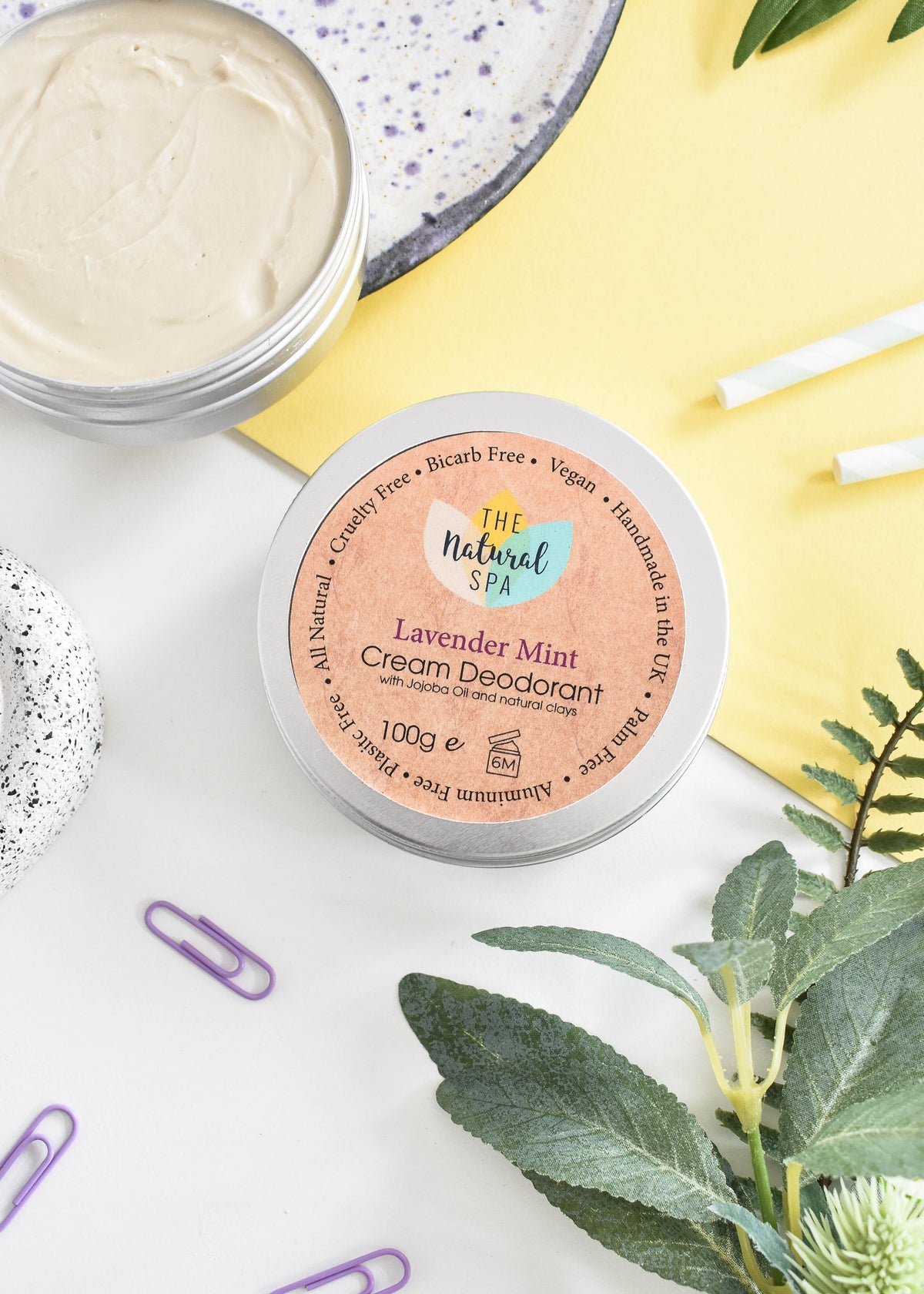 Lavender Mint Cream Deodorant Balm | Natural Bicarb &amp; Aluminium-Free | Gentle, Vegan, Plastic-Free Odour Protection